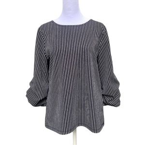 Pinstripe Trumpet Sleeve Top